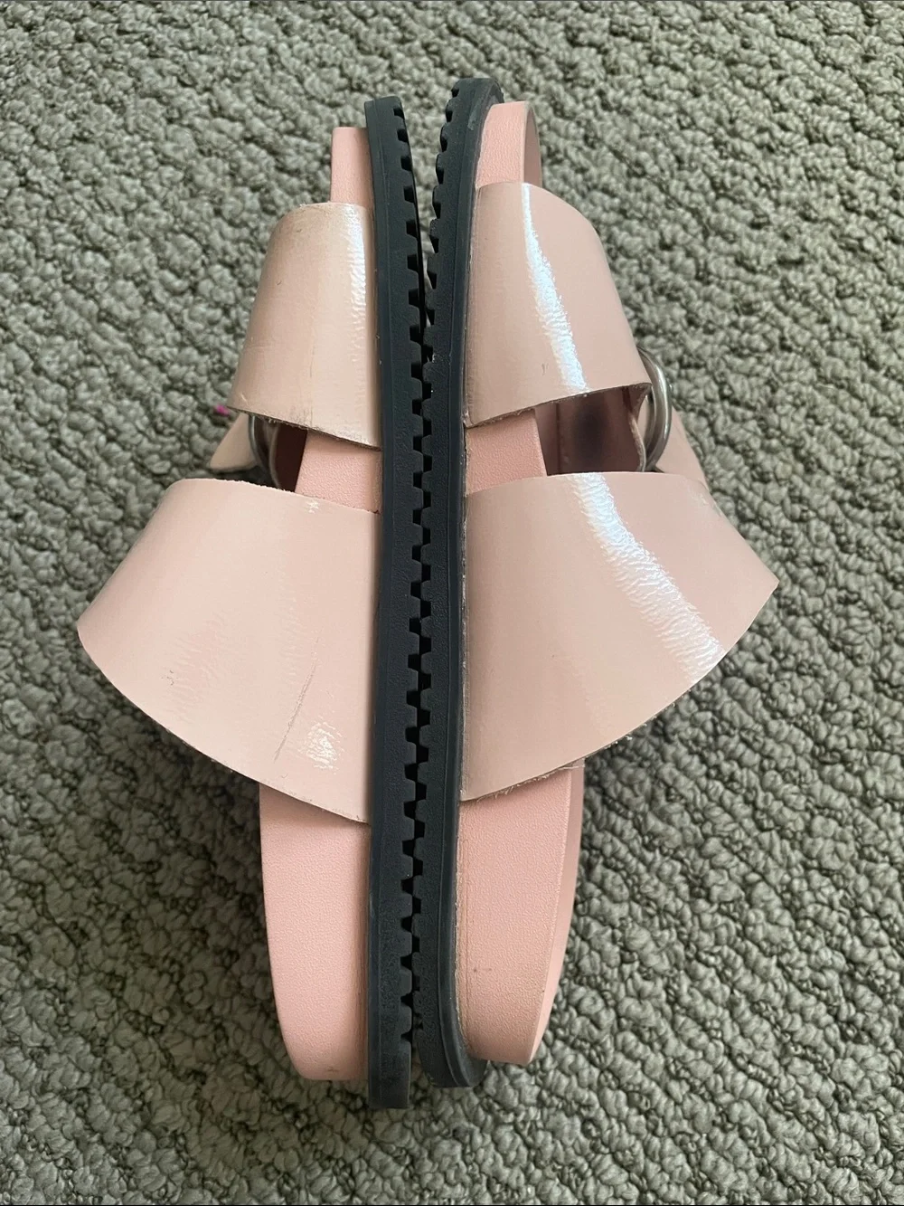 Zara Patent Leather Buckle Sandals